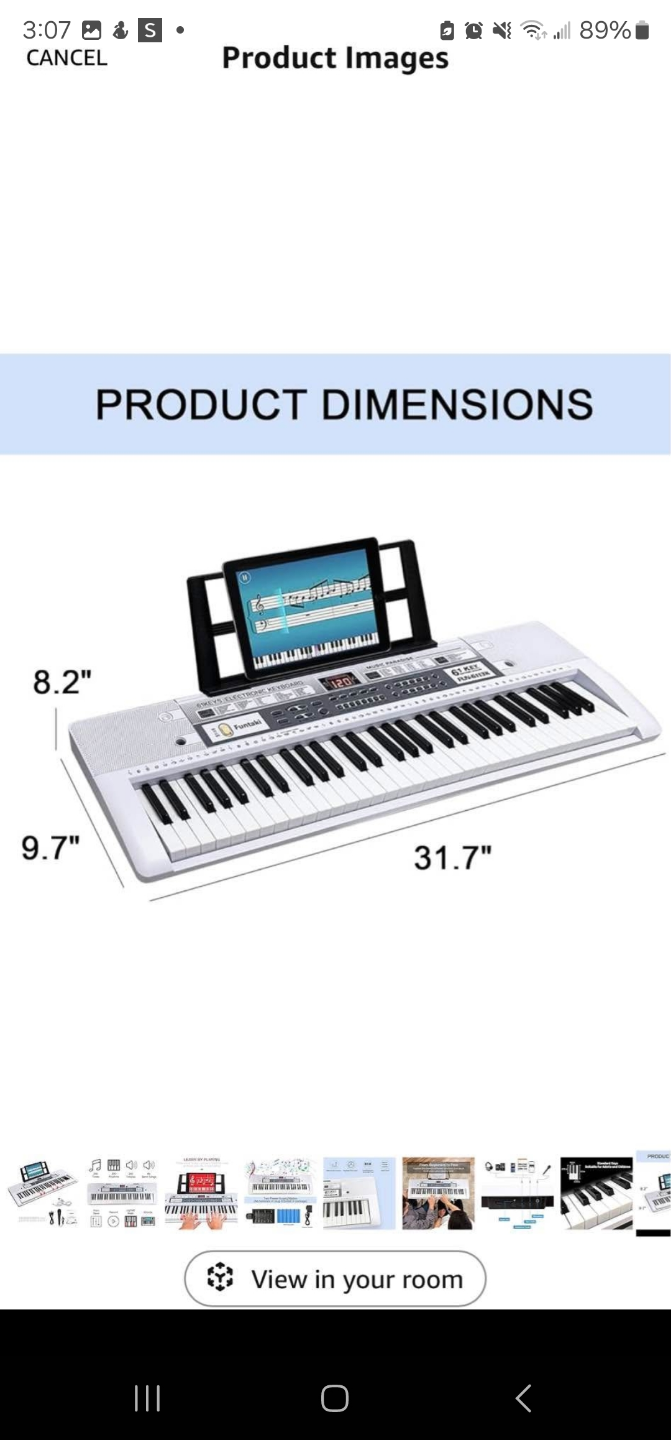 Funtek 61-Key Electronic Keyboard Piano