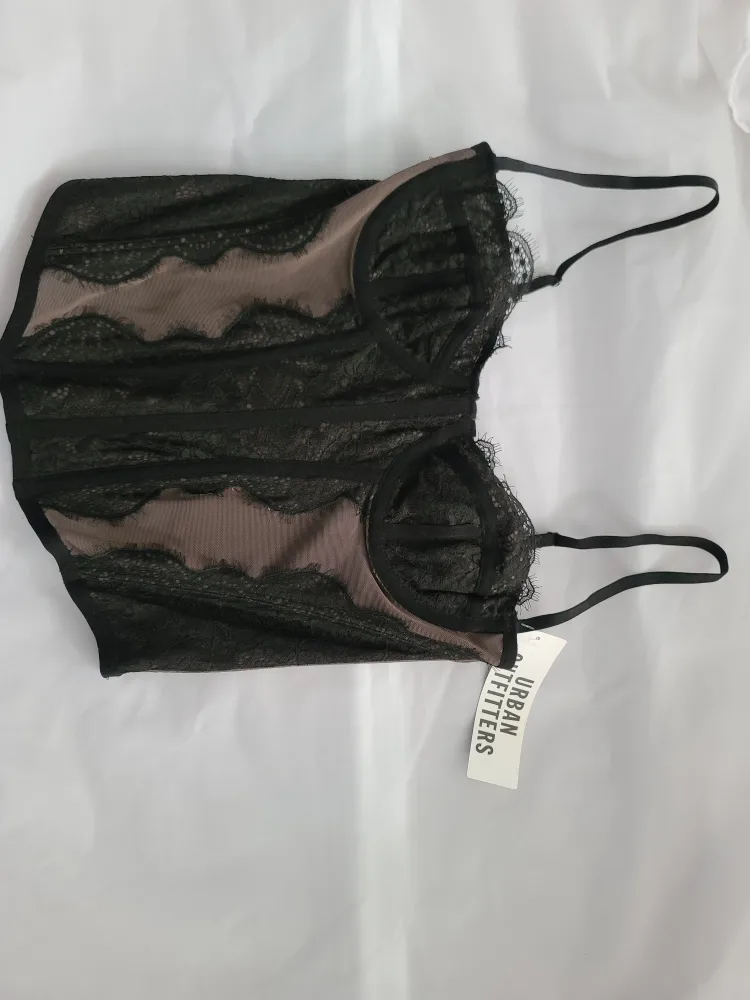 Urban Outfitters Black Lace Corset Top thumbnail