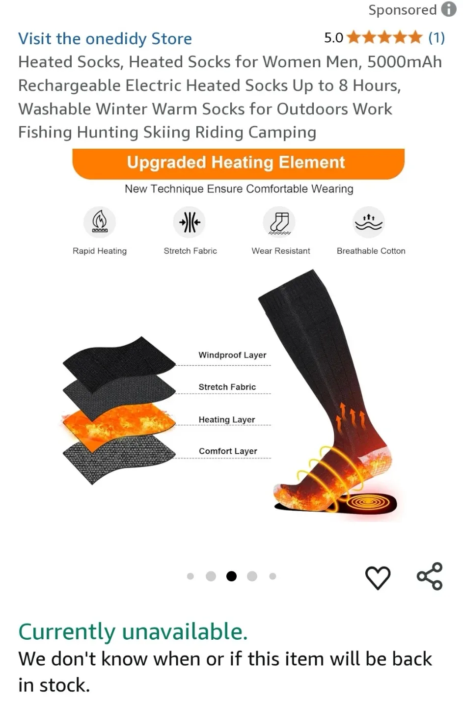 Oneiddy Heated Socks for Outdoor Activities image indicator(4)