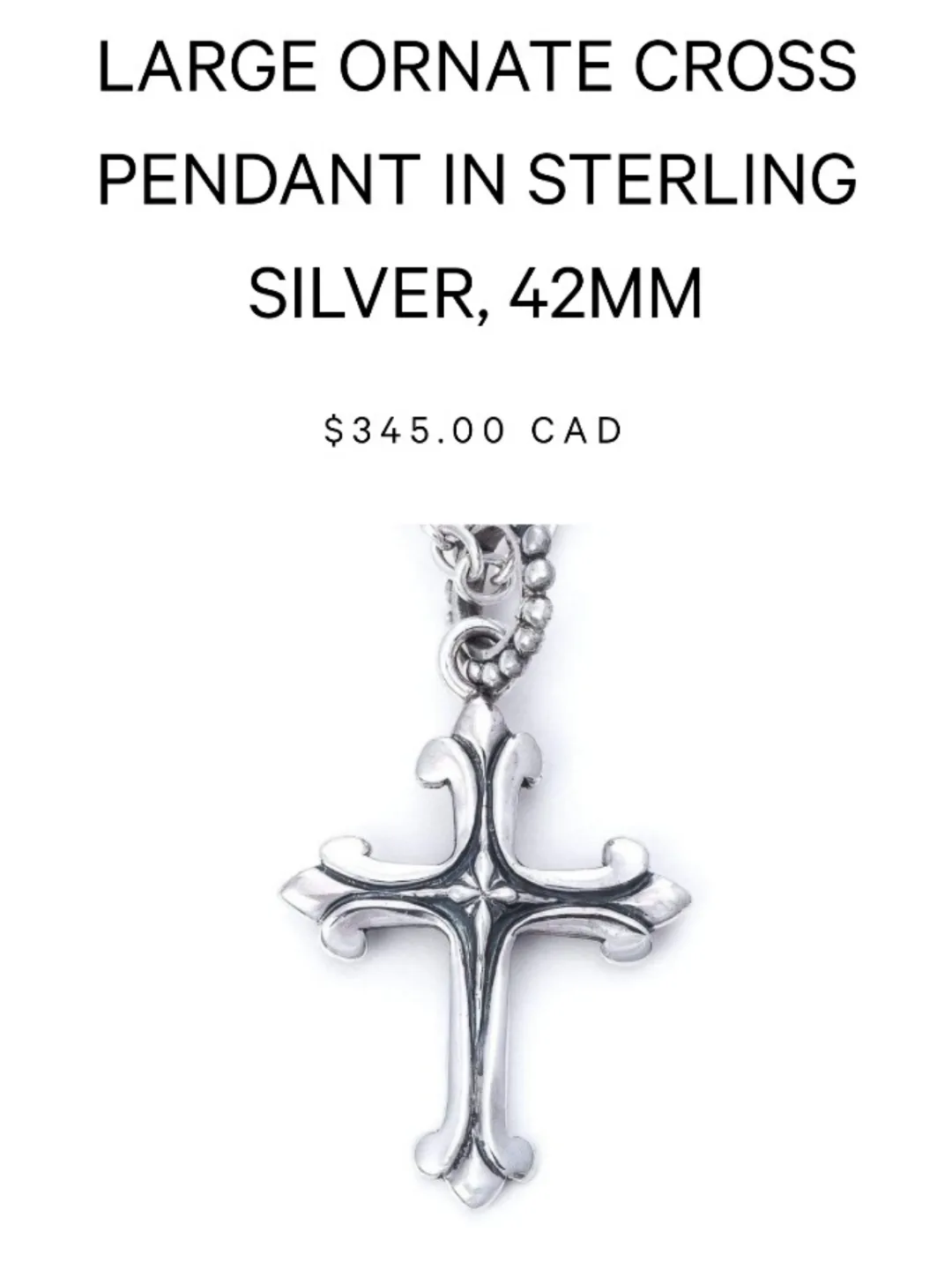 Sterling Silver Cross Pendant Necklace image indicator(3)
