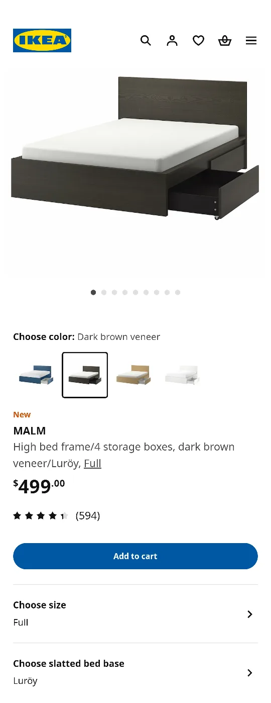 IKEA MALM Full/Double Bed Frame with 4 Storage Boxes 🥕💚 image indicator(3)