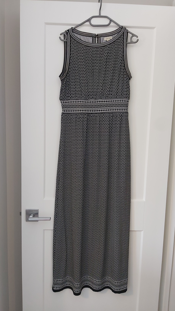 Black and White long Dress, Size Medium
