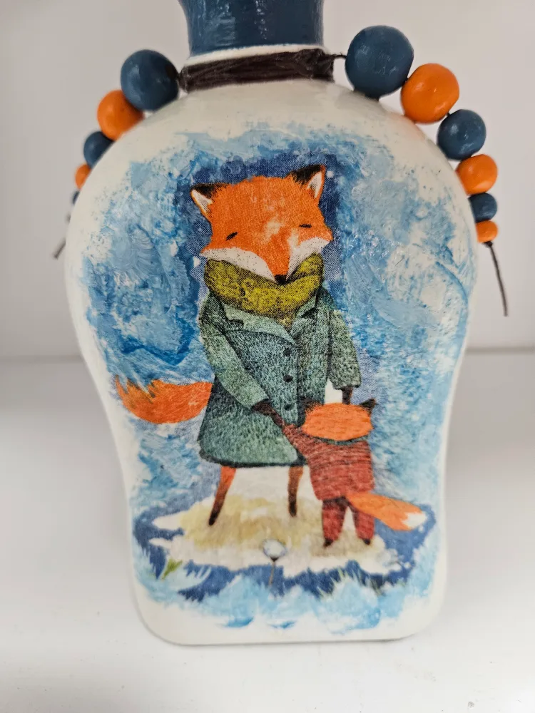 Hand-painted Fox Decor Bottle image indicator(2)