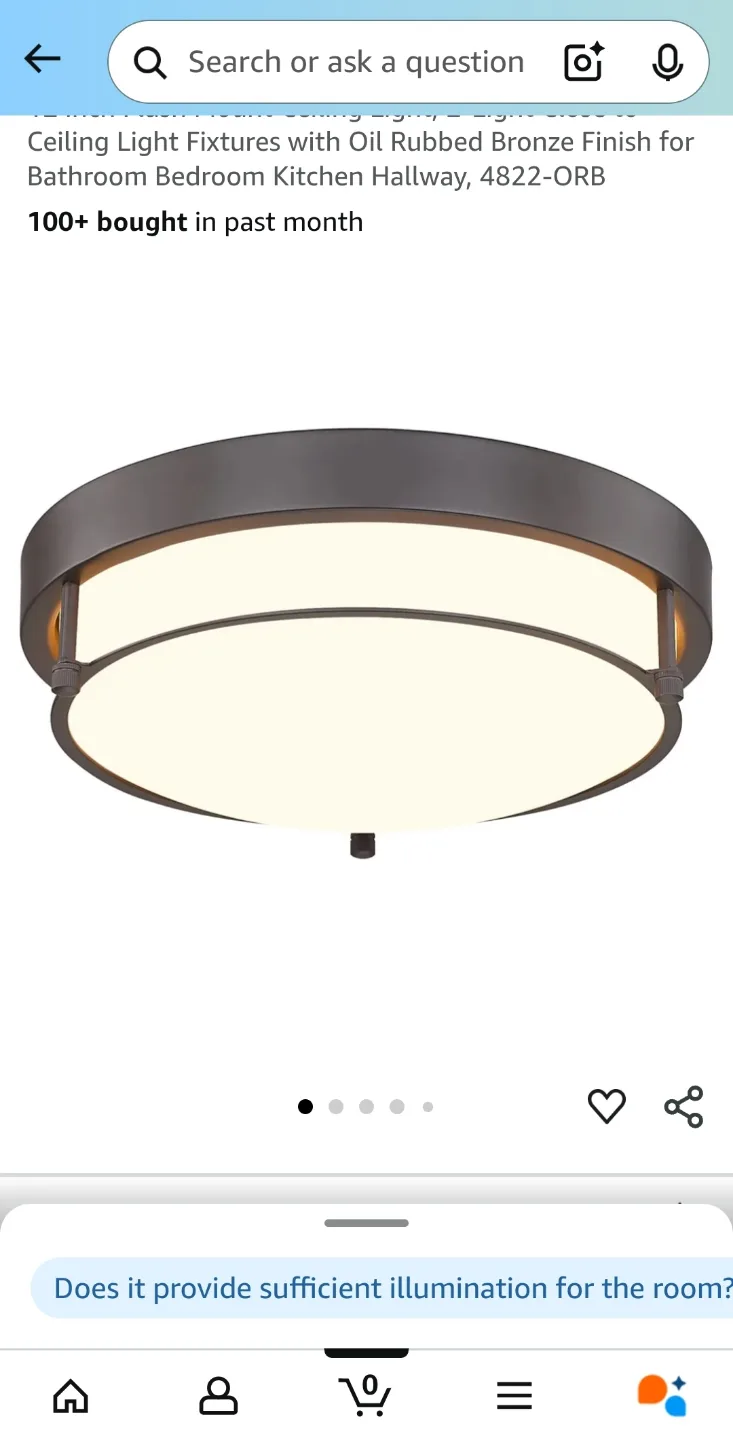 New 12" Oil Rubbed Bronze Flush Mount Ceiling Light Fixture thumbnail