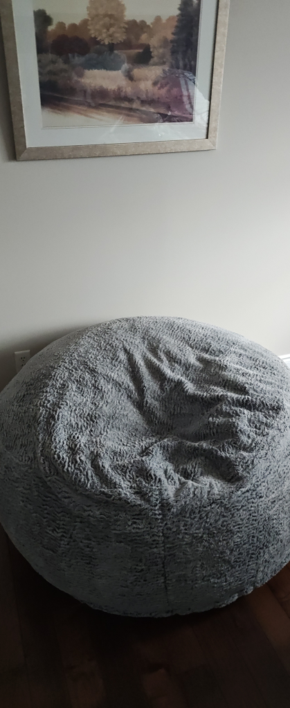 Grey Faux Fur Bean Bag Chair