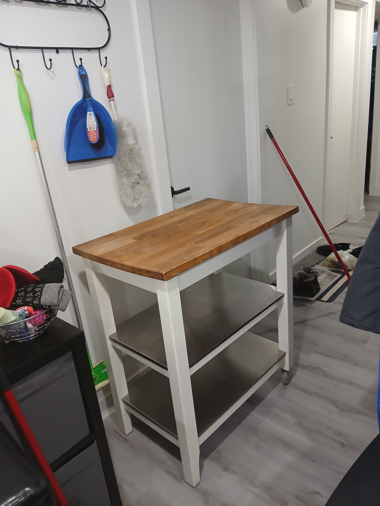 Kitchen Island Cart with Butcher Block Top
