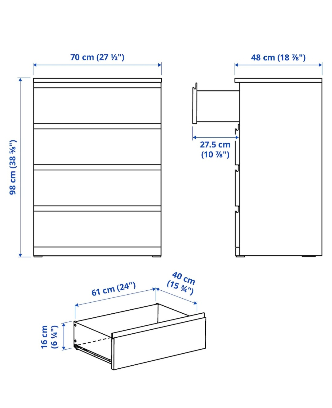 Four-Drawer Wooden Chest of Drawers - photo 2