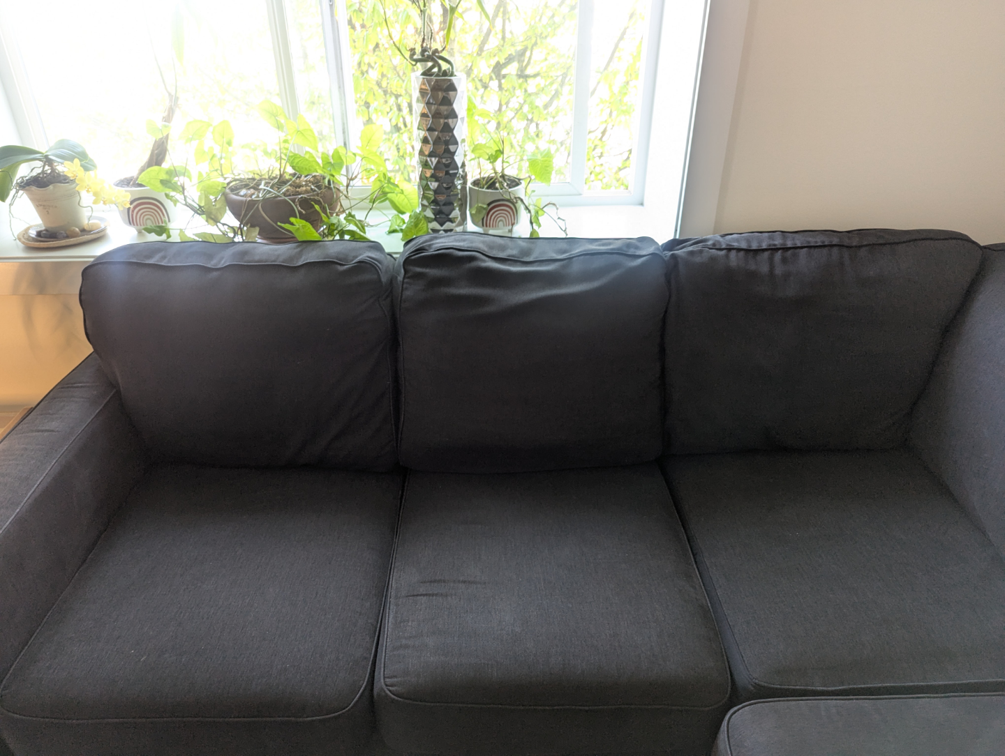 Dark Grey L-Shaped Sectional Sofa - photo 3