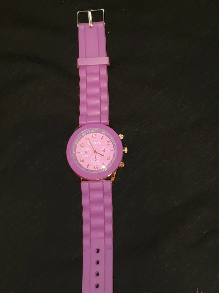 Women's Puple with Gold Silicone Band Watch image indicator(4)