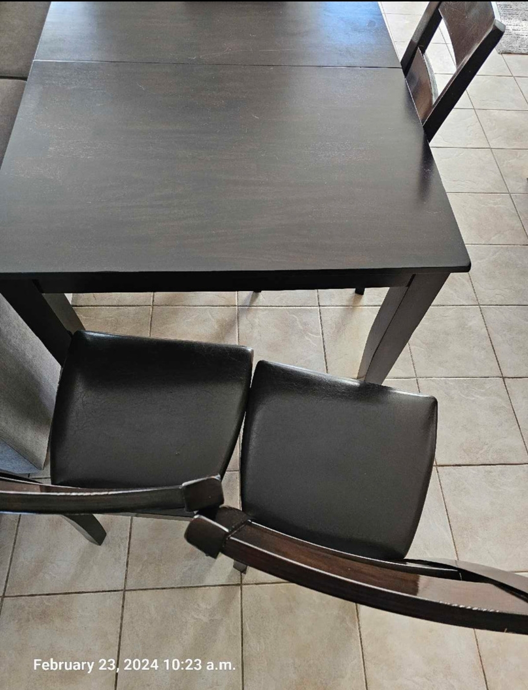 💚 Dark Brown Extendable Dining Table with Two Chairs
