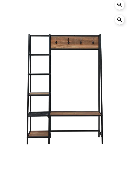 72" Angled Side Reclaimed Barnwood Hall Tree with Storage image indicator(2)