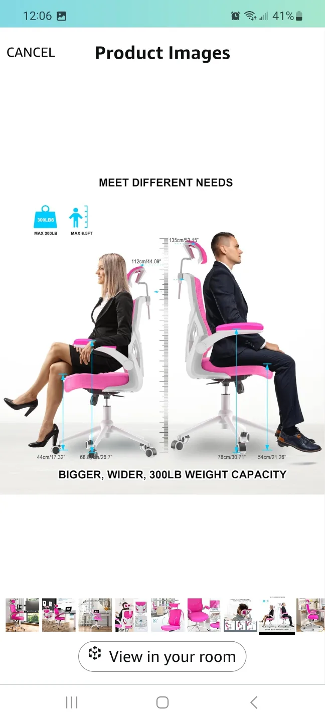 CYKOV Ergonomic Office Chair - Pink brand new image indicator(2)