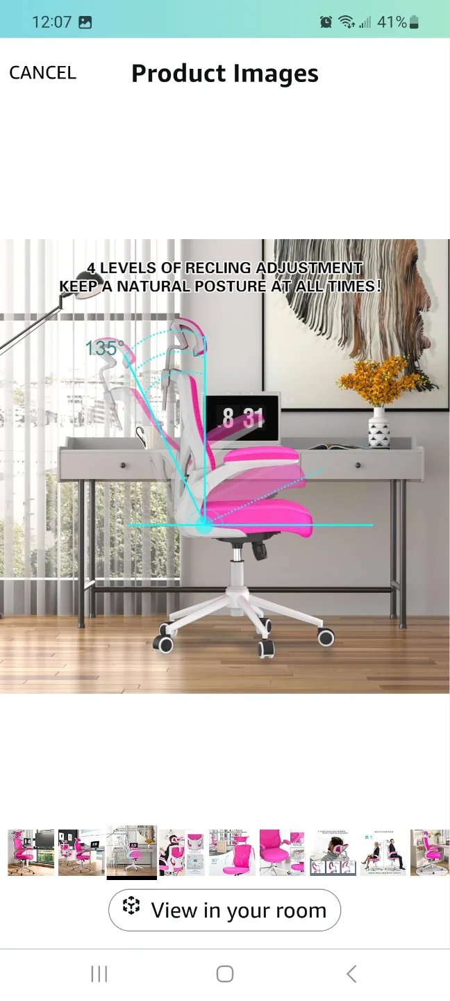 CYKOV Ergonomic Office Chair - Pink brand new image indicator(5)