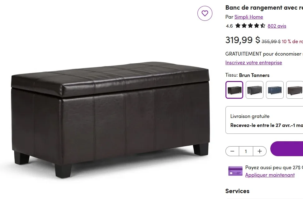 Brown Storage Ottoman Bench image indicator(5)