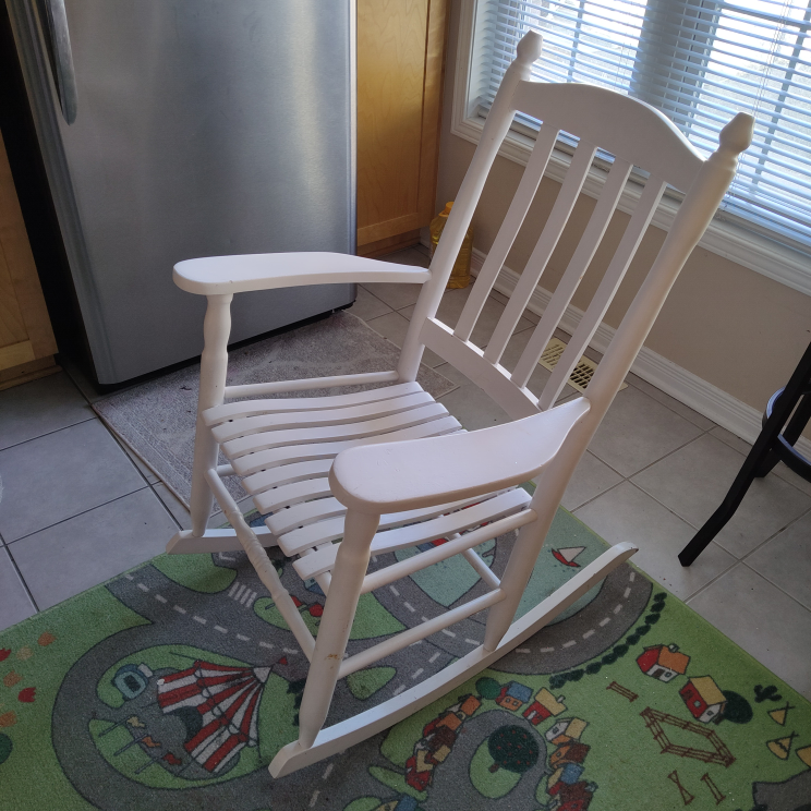 White Wooden Rocking Chair