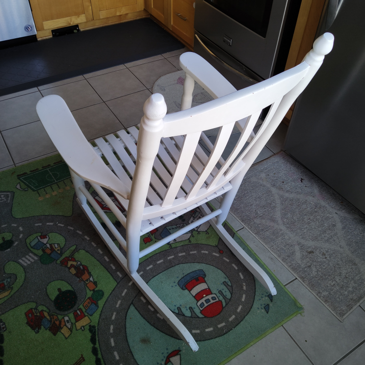 White Wooden Rocking Chair - photo 3