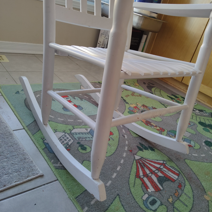 White Wooden Rocking Chair - photo 5