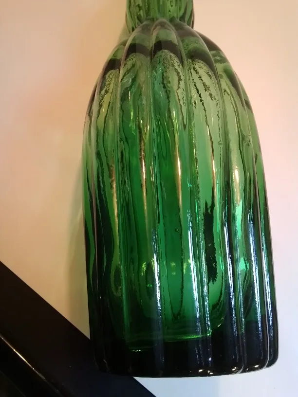 Vintage Green Handblown Empoli Decanter with Stopper💚 image indicator(7)