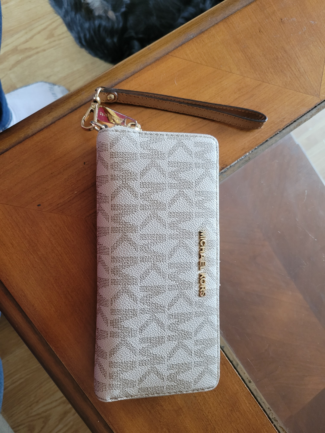 Michael Kors Beige Wristlet Wallet