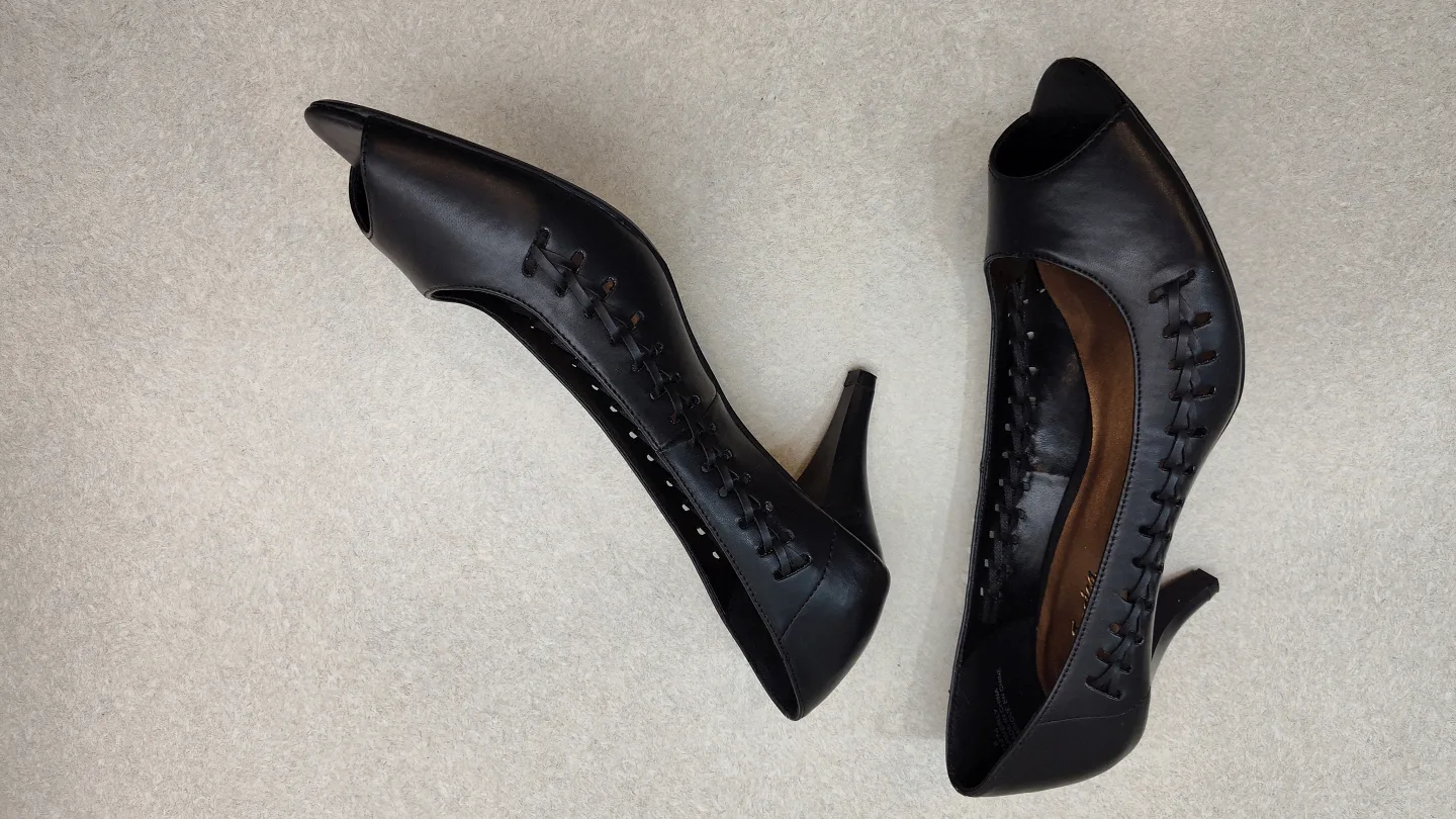 Jessica Black Peep-Toe Heels image indicator(5)