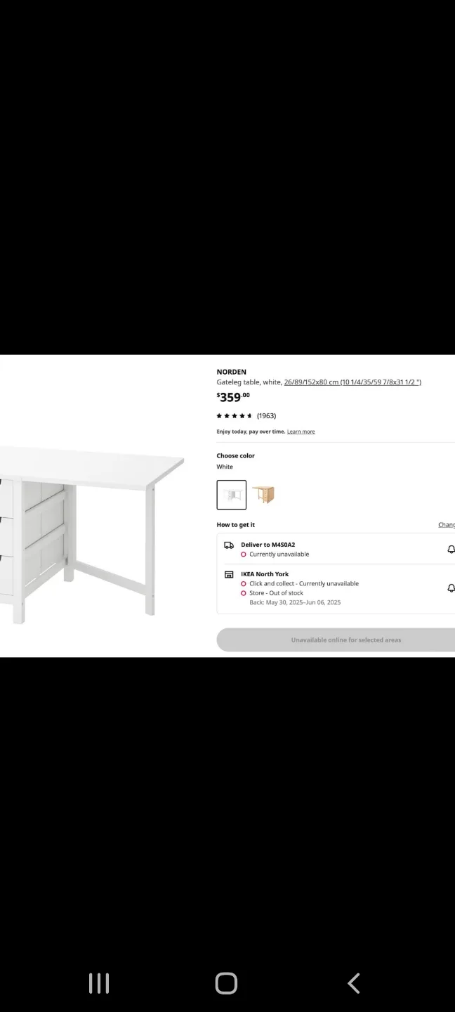 IKEA NORDEN White gateleg Table image indicator(4)
