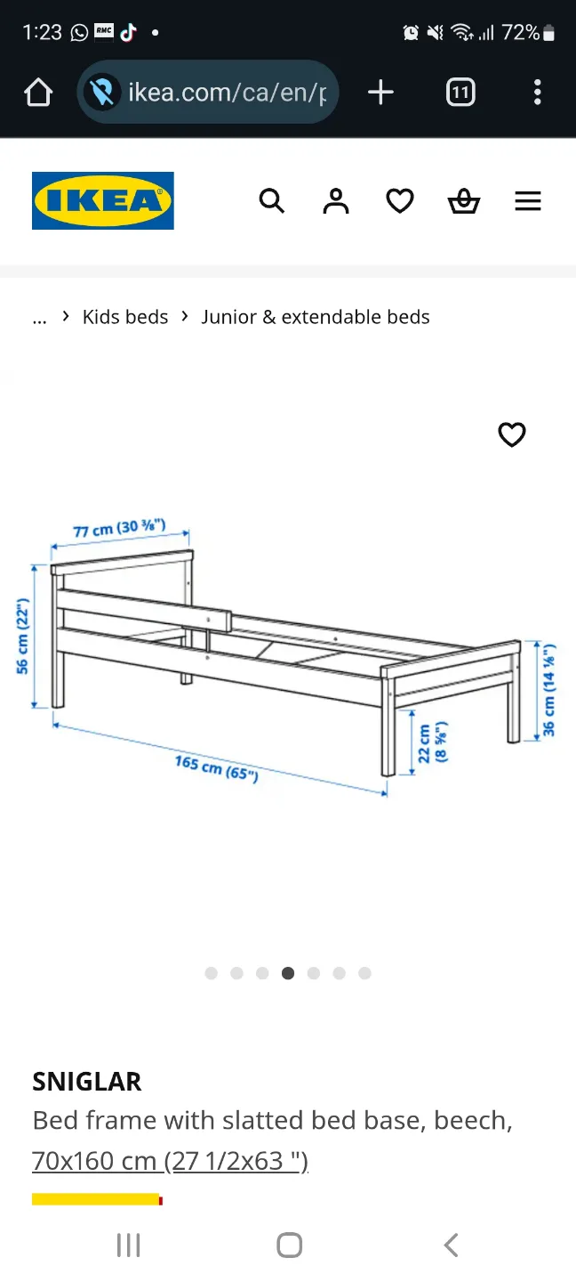 IKEA Luroy Toddler Bed Frame with Slats + Mattress image indicator(5)