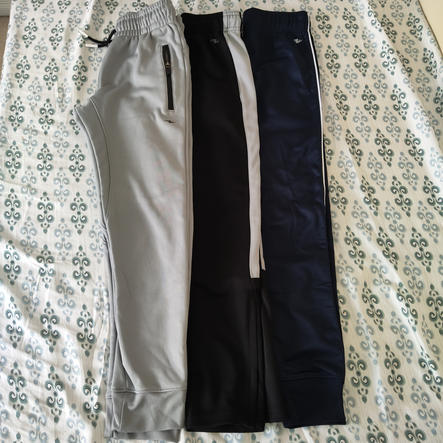 Three Boys' Athletic Joggers - Grey, Black, Navy - photo 2