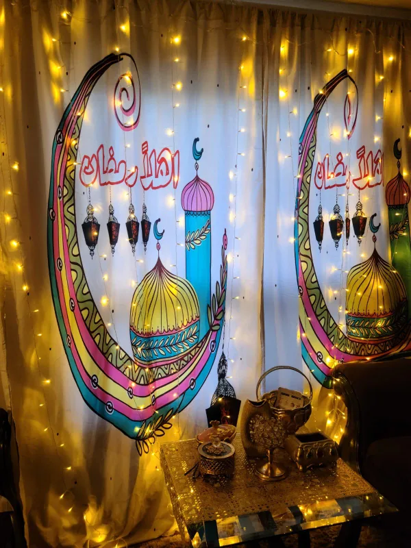 Ramadan Mubarak Curtains with Lights image indicator(2)