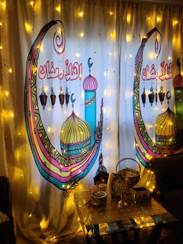 Ramadan Mubarak Curtains with Lights image indicator(4)