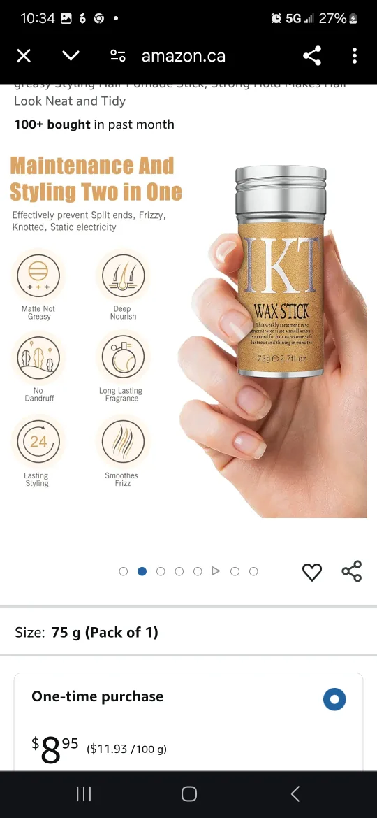 TKT Hair Wax Stick, Wax Stick for Hair Non-greasy Styling Hair image indicator(3)