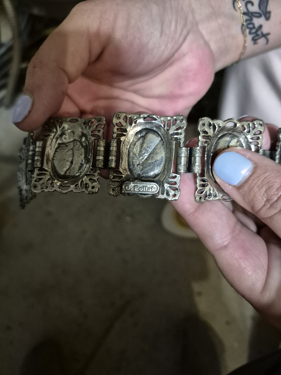 Vintage G. Boller Bracelet with Grey Stones - photo 2