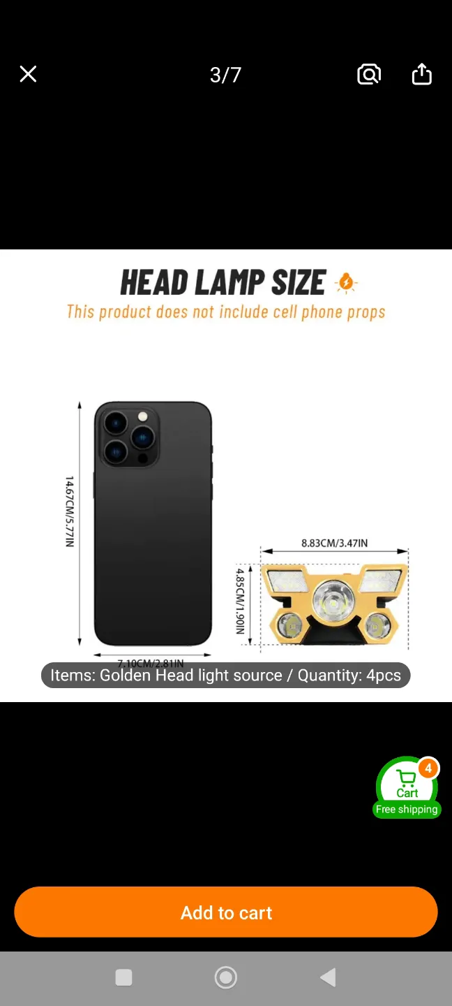 Brand New Rechargeable LED Headlamp - 4 Light Modes with box image indicator(6)