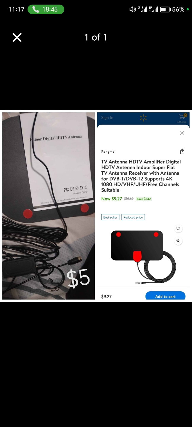 Indoor HDTV Antenna with Amplifier