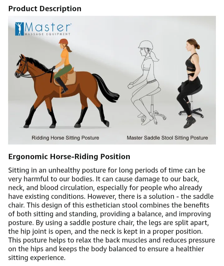 NEW! Master Massage Equipment Saddle Stool Chair image indicator(2)