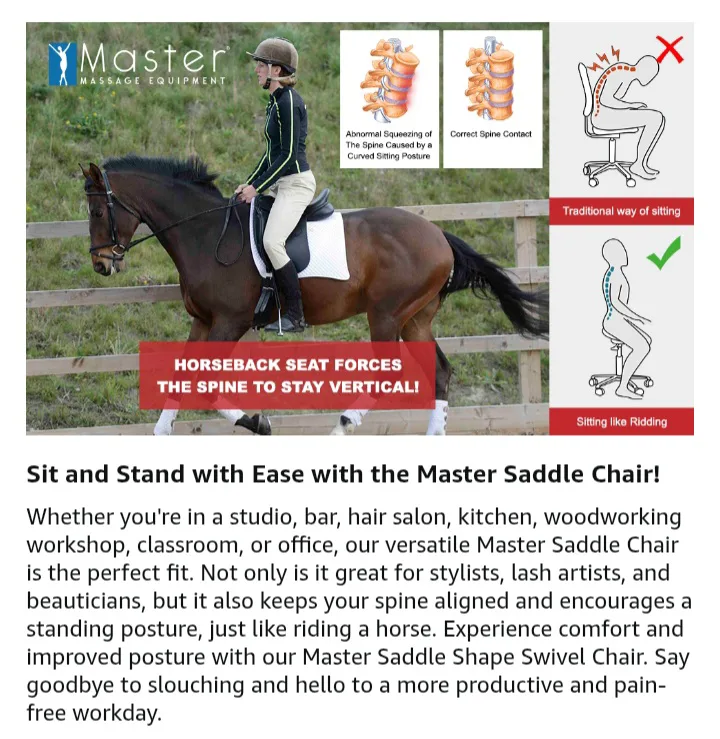 NEW! Master Massage Equipment Saddle Stool Chair image indicator(3)