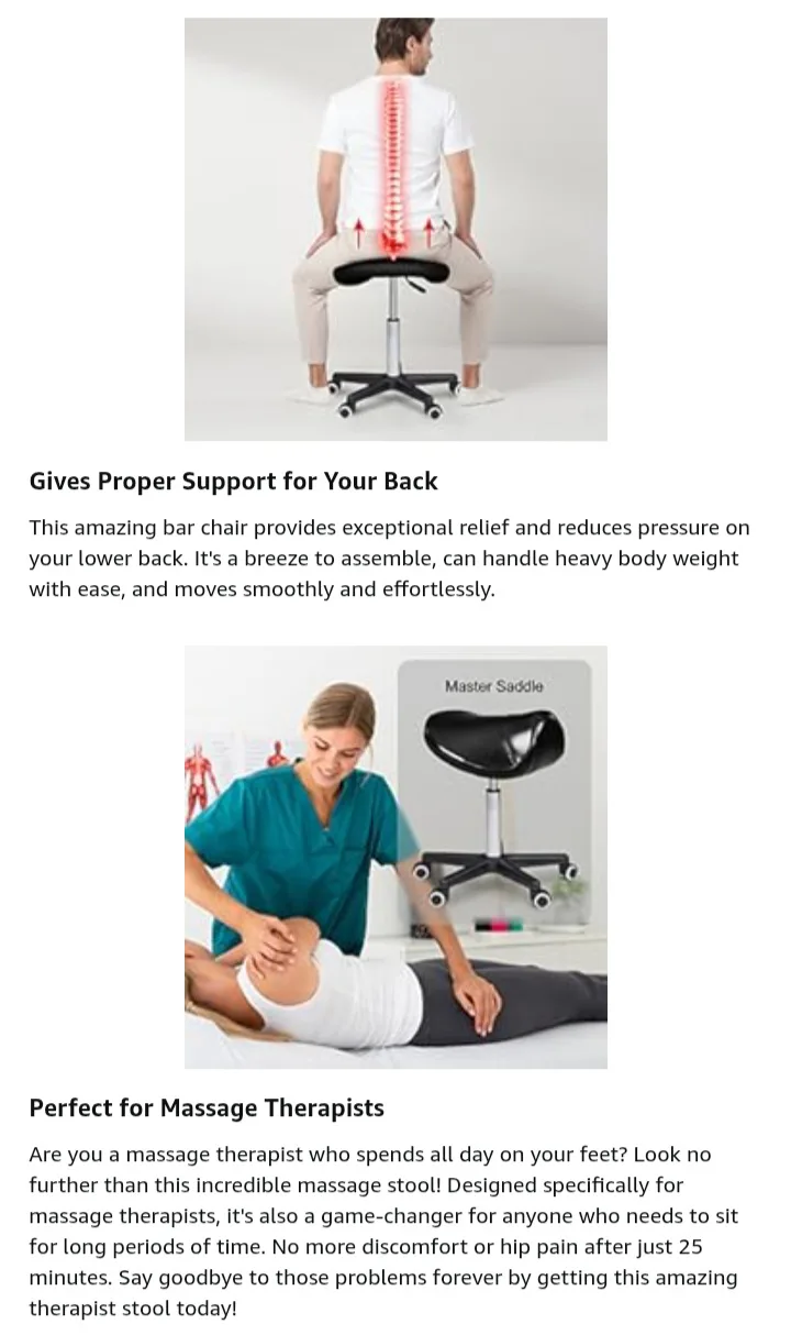 NEW! Master Massage Equipment Saddle Stool Chair image indicator(5)