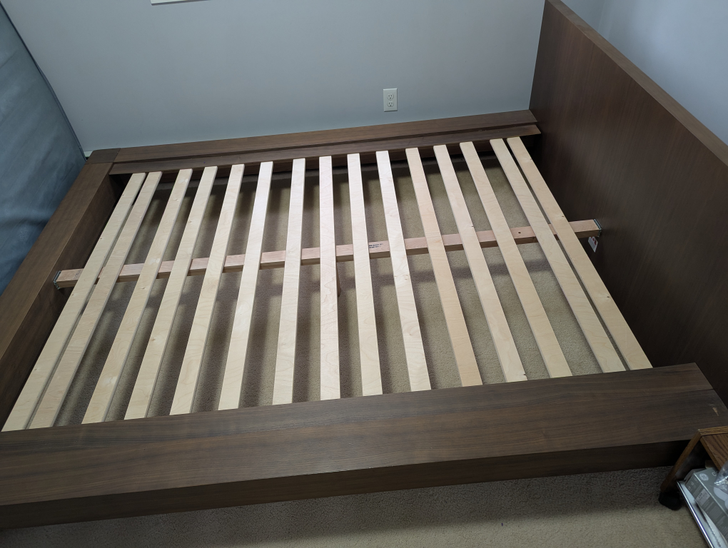 Queen Platform Bed Frame - Dark Brown - Rarely Used