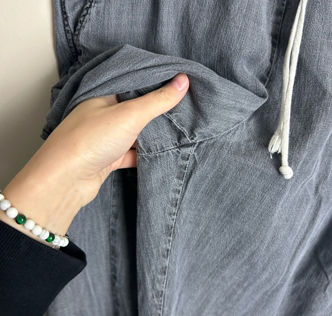 Eileen Fisher Grey Cotton Drawstring Trousers - photo 5