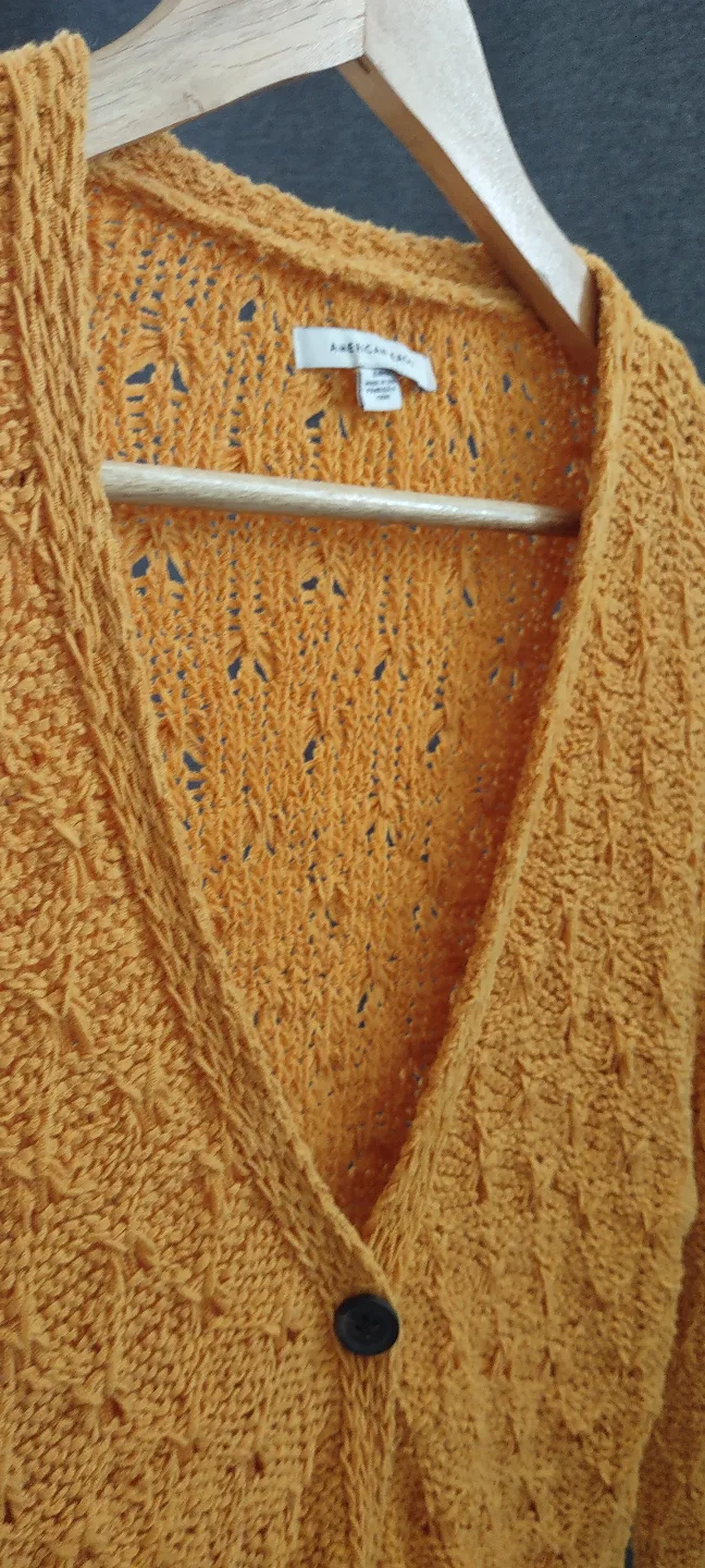 (NEW) American Eagle mustard Knit Cardigan image indicator(5)