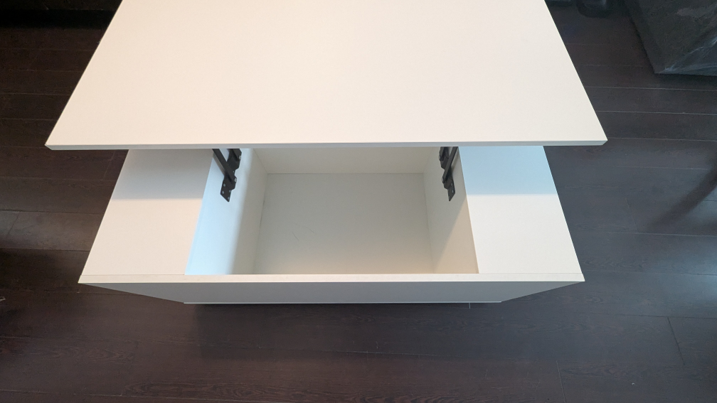 White Lift-Top Coffee Table with Storage - photo 3