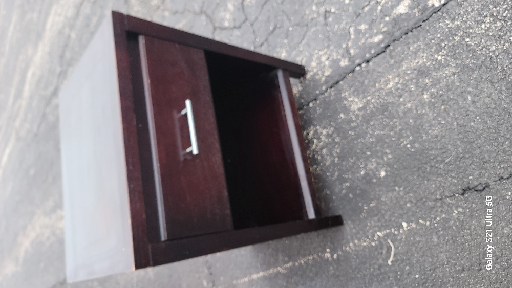 Dark Brown One Drawer Nightstand - photo 2