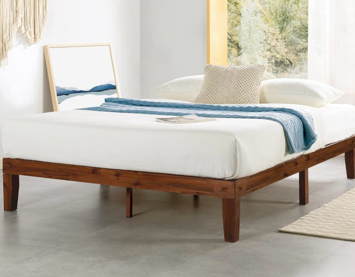 Full/Double Wooden Platform Bed Frame - photo 2