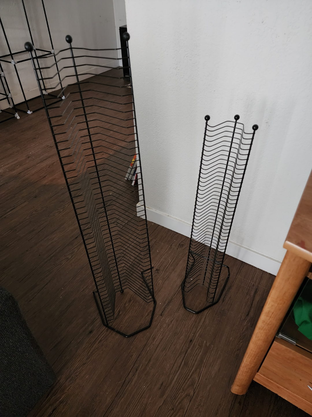 Two Black Metal CD/DVD Racks