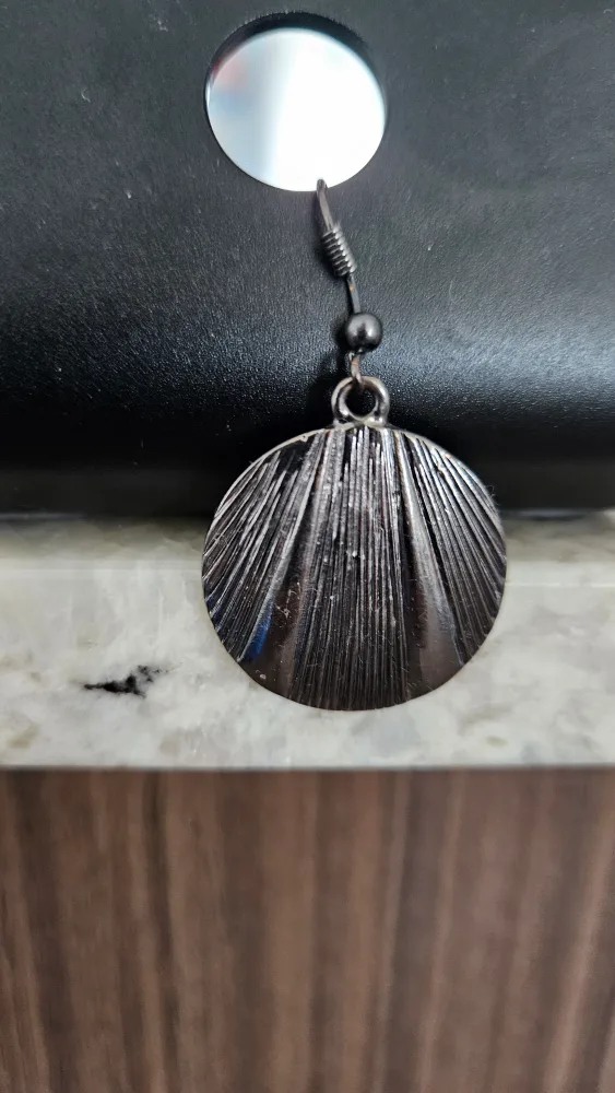 Gunmetal Grey Scallop Earrings thumbnail