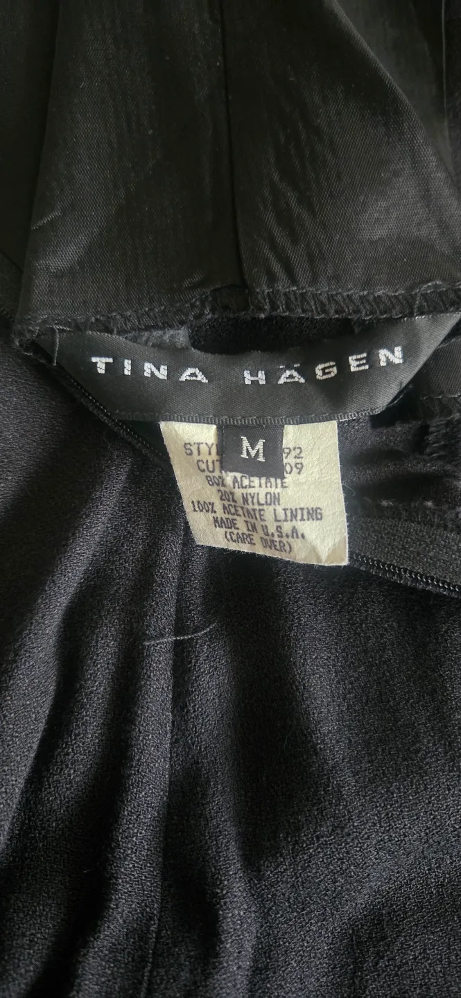 Tina Hagen Black Lace-Up Midi Dress - Size M image indicator(4)