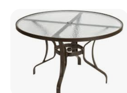 Round Glass Top Patio Table