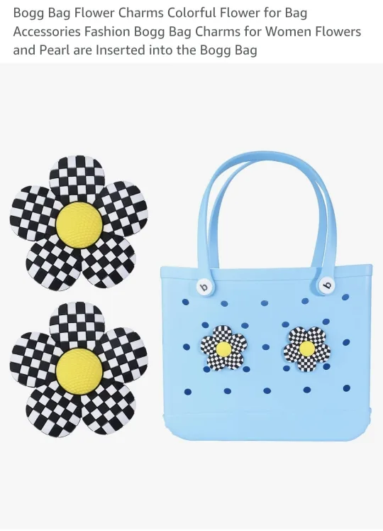 Checkered Flower XL Charm image indicator(4)