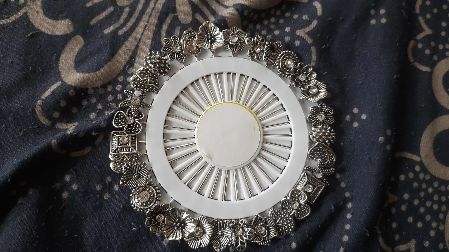 Vintage Pincushion/ hijab pin with Ornate Floral Design thumbnail