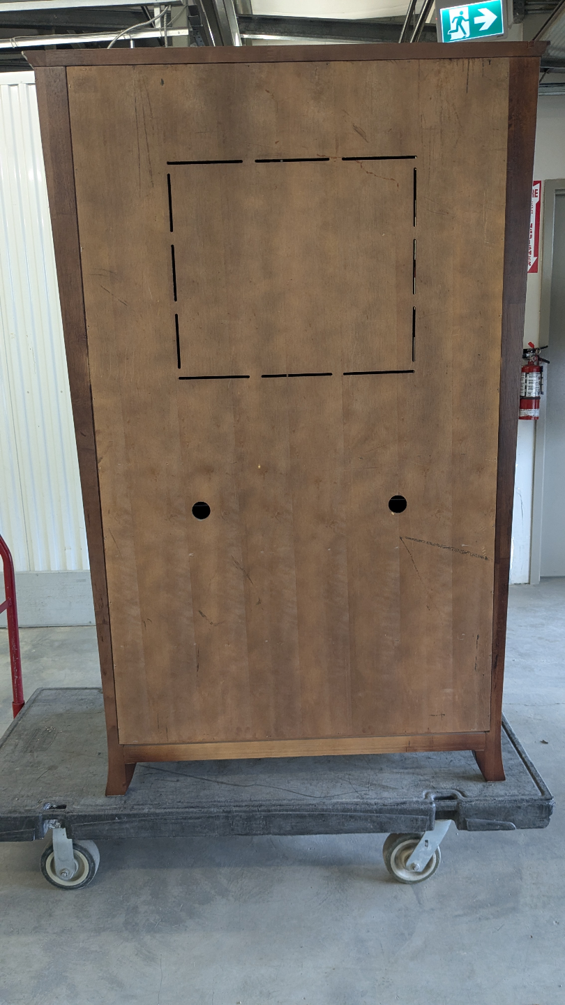 Dark brown wooden entertainment centre - photo 3