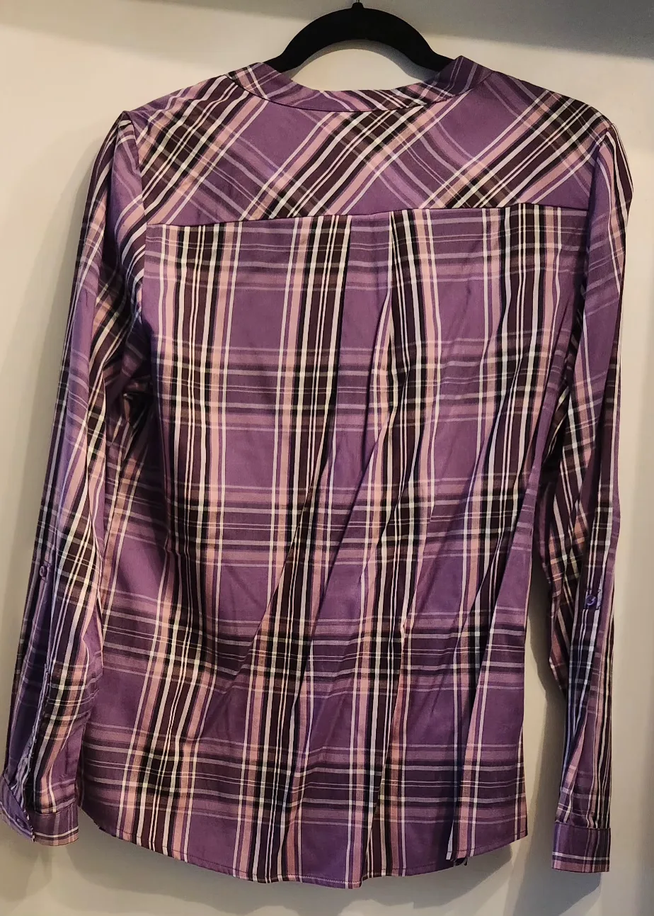 Women's Purple Plaid Blouse image indicator(6)